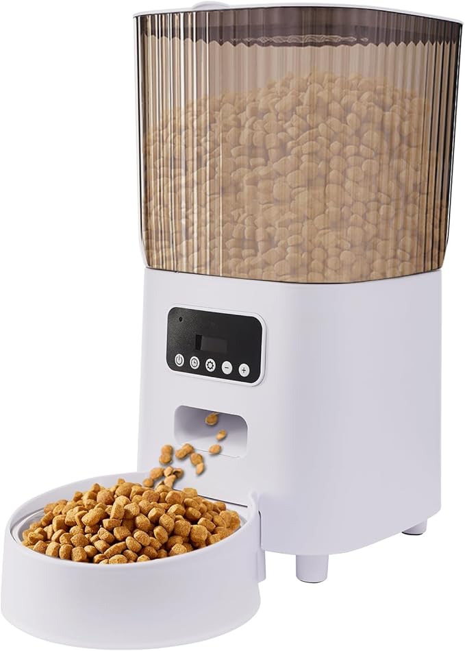 Automatic Cat Feeder-5L Automatic Dog Feeder w/Stainless Steel Bowl,Timed Cat Food Dispenser Dual Power Supply for Home, Pet Stores, Animal Rescues