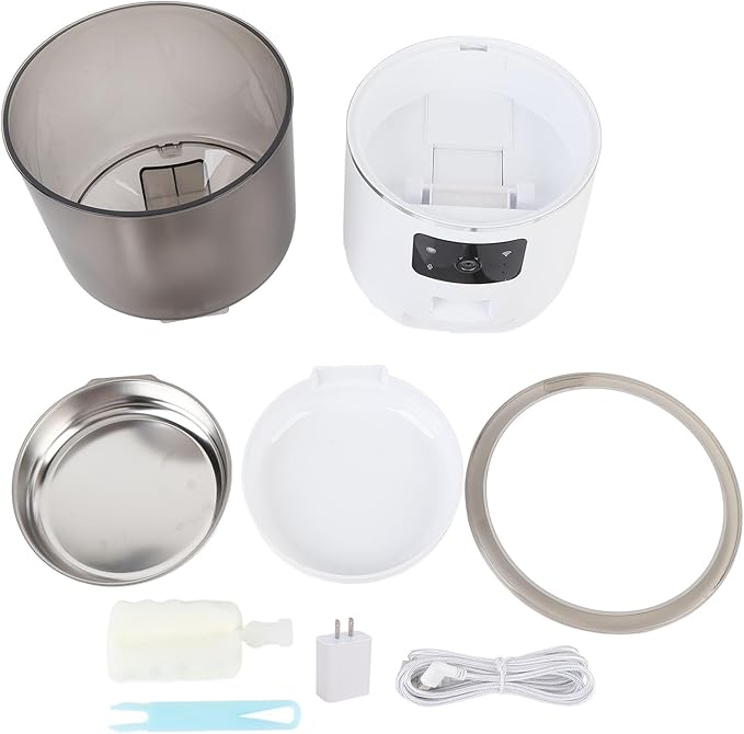 Automatic Cat Feeder, 4L Large Capacity Timed Pets Feeder with APP Portion Control, Detachable Automatic Dry Food Dispenser for Cats Dogs (US Plug)