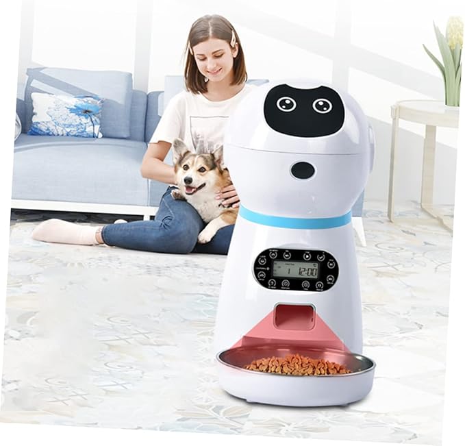 Totority 1set Automatic Cat Feeder Digital Timer Smart Pet Feeder for Cats and Dogs Bowl Easy to Use for Timed Feeding and Portion Control