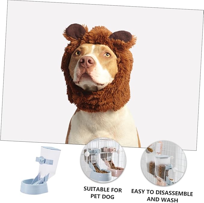 Automatic Pet Feeder Hanging Dog Food Dispenser Deepened Bowl Space-Saving Cage Feeder for Puppies and Dogs Easy and Add Food Stargazing