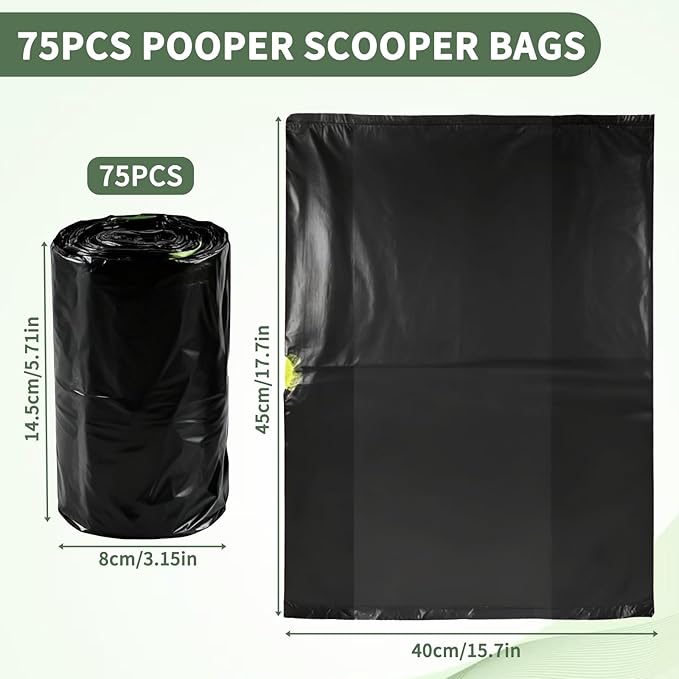 Replacement Bags Compatible with Pupzle,Portable Drawstring Refill Scooper Bags For Side Clips,Swivel Bin,Dog Poop,75PCS