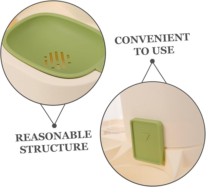 GANAZONO Automatic Water Dispenser for Cats Dogs Dual Bowl Design Detachable Fresh Food Water Easy Maintenance