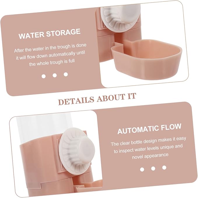 2pcs Automatic Dog Cat Water Dispenser Hanging Bottle Pet Supply Easy Cleaning for Puppies Cats