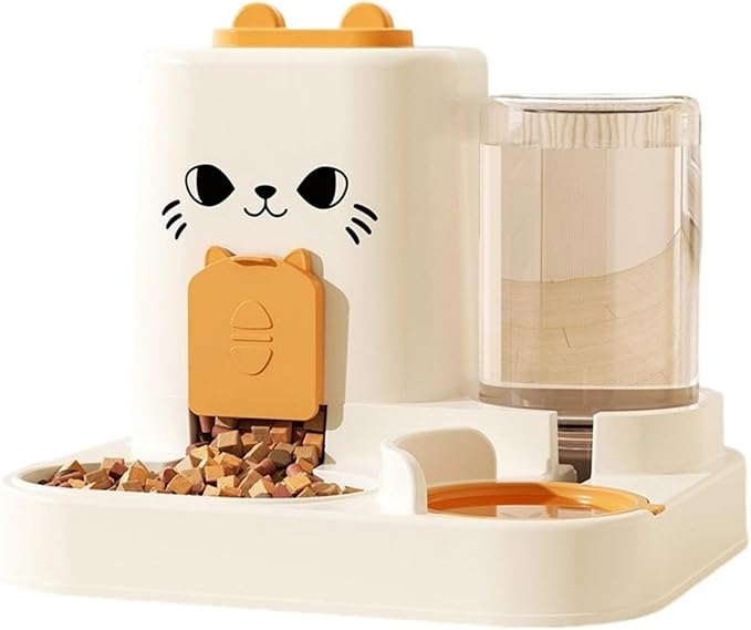 Automatic Refilling Pet Water Bowl and Food Dish Set with Stainless Steel Removable Tray Anti Tip Base for Small Animals Pet Food and Water Dispenser
