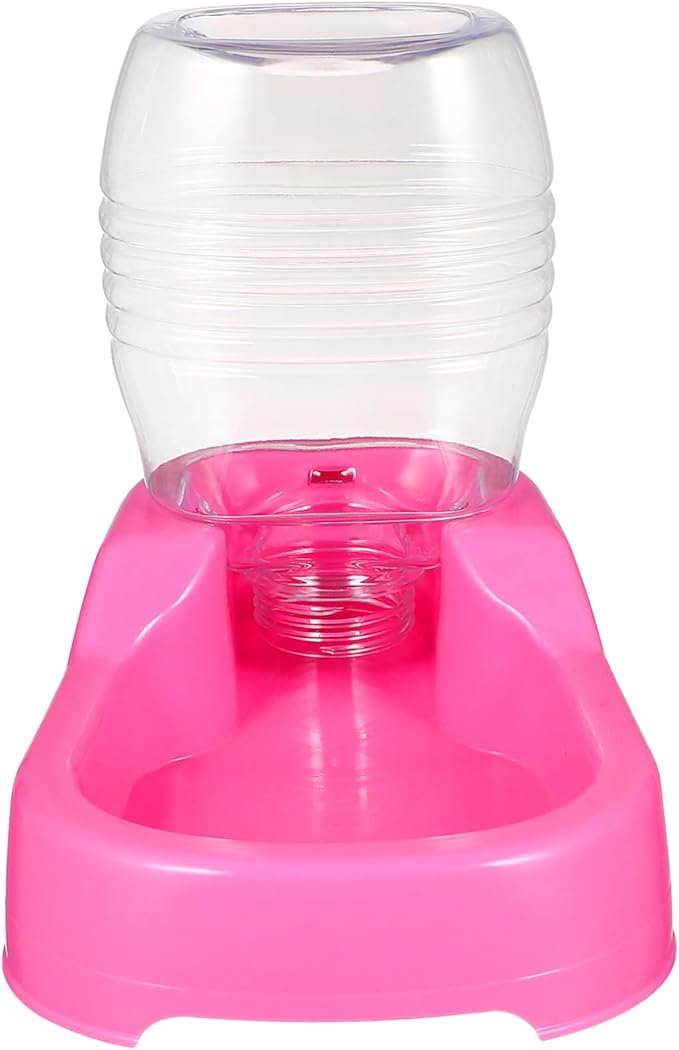 Pet Water Feeding Bowl Pink Durable Non Tip Design Safe Environmental Material Automatic Water Dispenser for Dogs and Puppies at Home and Pet Shops