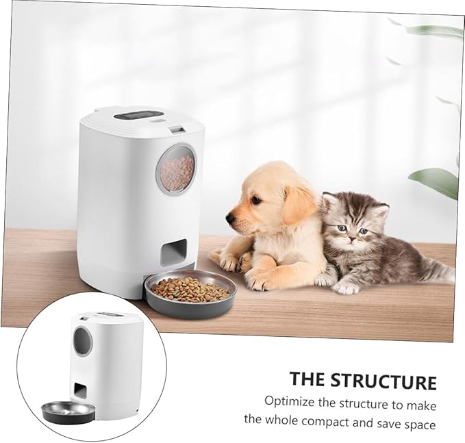 1pc Smart Pet Feeder for Dogs Cats Automatic Food Dispenser Portion Control Removable Bowl for Timed Feeding and Meals
