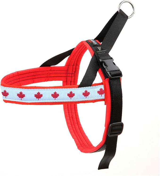 ComfortFlex Patriotic Dog Harness – Fully Padded, Adjustable, Lightweight No-Choke, No-Pull, Non-Chafing Design for Active Dogs, Enhanced Control, Made in The USA - XSmall, Canadian Patriot