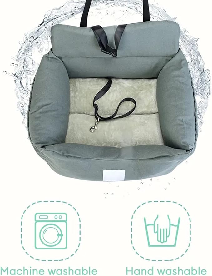 Dog Car Seat Soft Pet Booster Seat Pet Travel Carrier Bed for Small and Medium Pets with Safety Tethers Washable Dog car Bed Dual-use for car and Home