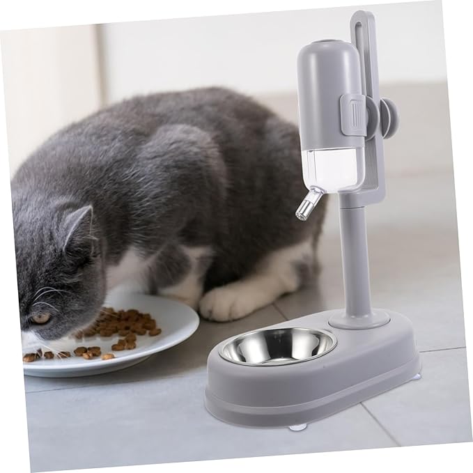 Dual-Layer Automatic PET Feeder and Water Dispenser for Dogs and Cats Adjustable Height Detachable Bowl for Cages Plastic