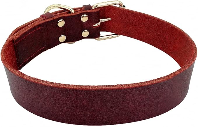 Dog Puppy Collar Genuine Leather Pet Collars for Small Medium Large Dogs Real Leather German Shepherd Big Dog Collar XS-XXL Red M