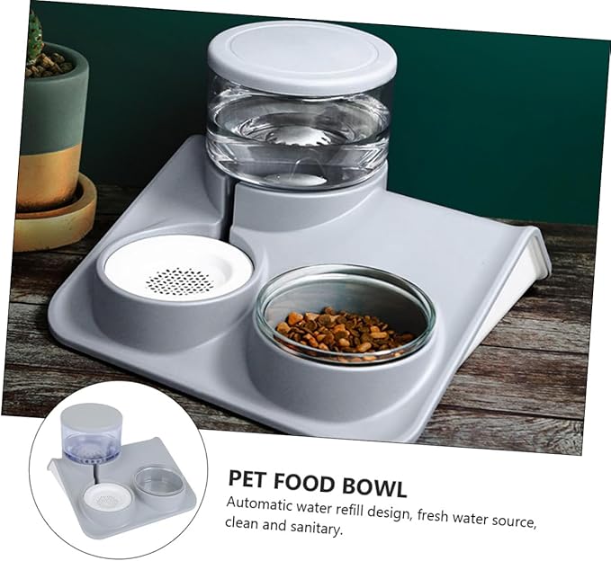 GANAZONO Durable Pet Food and Water Dispenser Bowl for Cats and Dogs Convenient Automatic Feeder with Removable Bowls for Easy Cleaning and Hydration