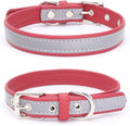 Reflective Small Dog Collar Safer at Night Girl Cat Collars Red XS
