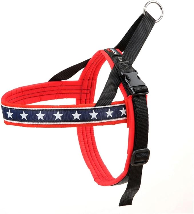 ComfortFlex Patriotic Dog Harness – Fully Padded, Adjustable, Lightweight No-Choke, No-Pull, Non-Chafing Design for Active Dogs, Enhanced Control, Made in The USA - XXLarge, The Patriot