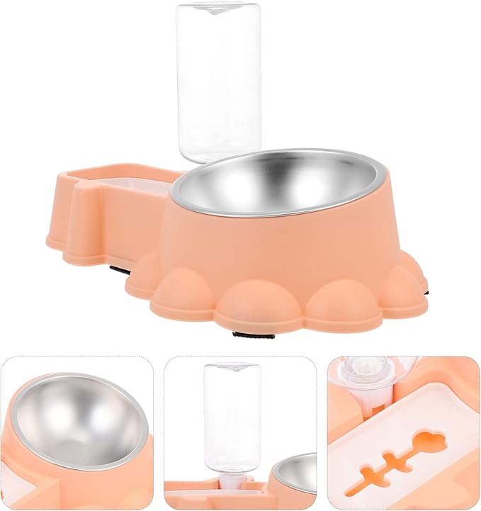 Mipcase Automatic Pet Food and Water Dispenser Bowl Feeding for Dogs and Puppies Compact and Non- Design Easy to Use Water Kettle