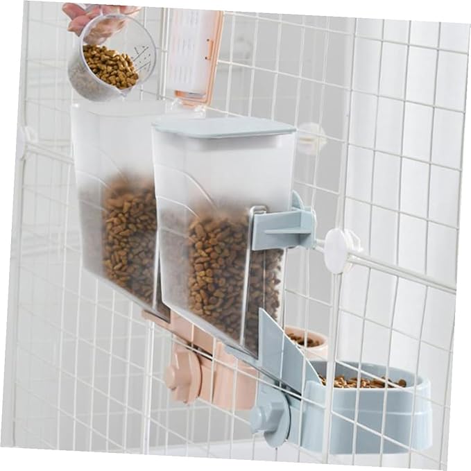 Beaupretty 2L Hanging Dog Feeder Automatic Pet Food Dispenser Bowl for Puppy Feeding Station in Suitable for Cage Use