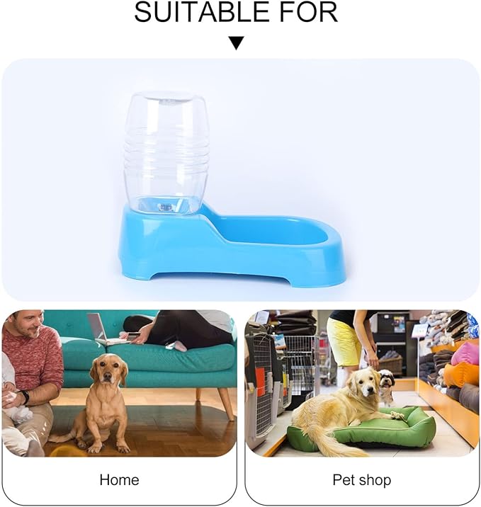Dog Water Feeder Bowl Automatic Gravity Pet Drinking Tool for Home Use Eco-Friendly Design Blue for Puppies and Dogs