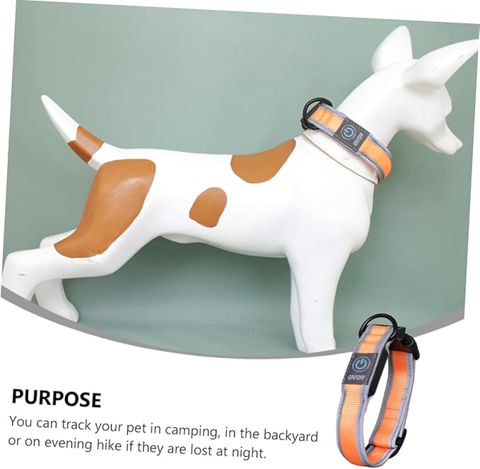 Happyyami 1pc Dog Collar Batteries Rechargeable Led Collar Pet Nylon Pet Supplies