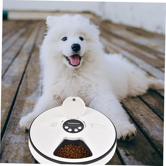 BESPORTBLE Timed Auto PET Feeder 6-Meal Automatic PET Food Bowl for Cats and Dogs Adjustable Portion Control