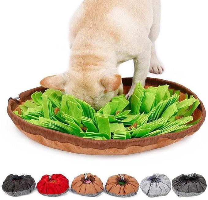 Snuffle Mat for Dogs Sniffing Feeding Mat, Durable Interactive Dog Puzzle, Sniff Mats for Large Medium Small Breed Dog Pet, Feeding Bowl Dog Anti-Slip Nose Work Spliced Training Mat Foraging, Green