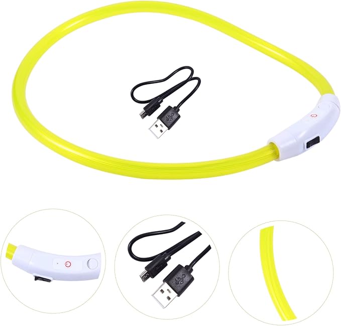 GALPADA Glowing Pet Collar Dog Led Collar USB Rechargeable Light Safe for Puppies