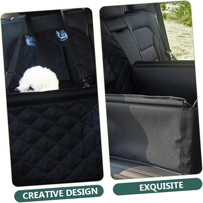 Toyvian Waterproof PET Dog Car Seat Cover Non-Slip Thickened Cushion for Large Dogs with Safety Belt Easy to Install for Travel in Cars and SUVs
