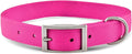 Jeffers Pet Solid Nylon Dog Collars, Hot Pink, 1" W x 16" L – Adjustable, Durable & Safe for Dogs, Lightweight & Double Ply Design, Stylish Pet Accessories - Perfect for Training, Walking & Tracker