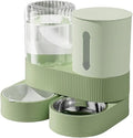 Compatible for AB 2-in-1 Pet Feeder Water Dispenser Set Stainless Steel Food Bowl Dogs Cats(Green)