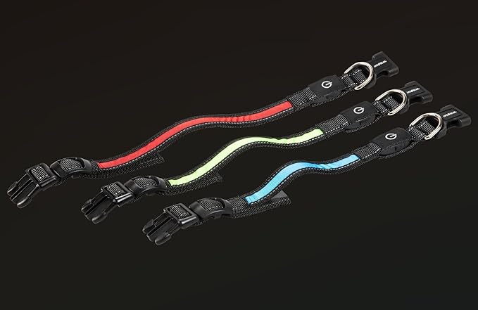 Life Gear USB Rechargeable LED Pet Collar in Assorted Colors, Medium 16"-18" (Medium 16"-18")