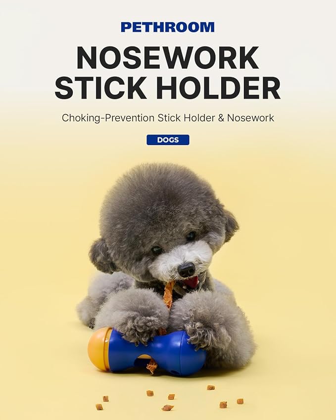 PETHROOM Nosework Stick Holder – Interactive Dog Treat Holder & Mental Stimulation Toy, Secure Snack Dispensing for Nose Work Play, Navy