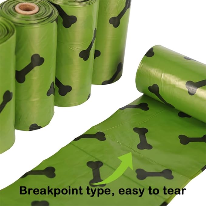 Thick & Strong Dog Poop Bags Scented, Large Capacity Leak Proof Tear Resistant Waste Bags, 6 Rolls 90 Bags for Outdoor Walking and Travel Fast Easy Cleanup (Green)