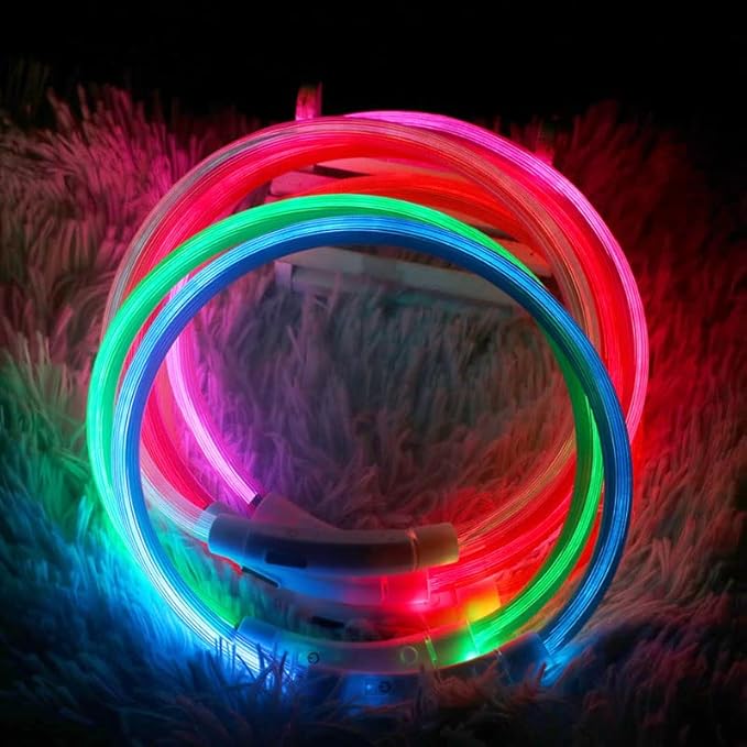 LED Dog Collar - Light Up Dog Collars - USB Rechargeable Lighted Dog Collar, Flashing Dog Collar Lights for Your Dog Walking at Night (Green)