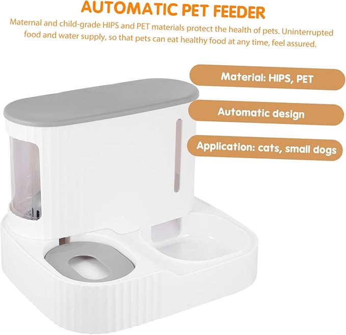 Pet Feeder Bowl for Small Dogs and Cats Automatic Detachable Water Dispenser Food Storage and Pet Materials for Continuous Fresh Water and Food Supply