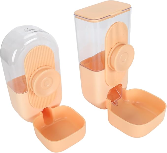 Waterer Set, Multipurpose Removable Reusable Automatic Pet Water Dispenser for Kennel for Small Pets (Yellow)