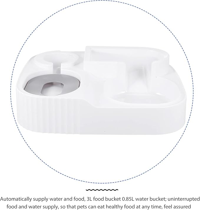 balacoo Automatic Pet Feeder Cat Water Dispenser Detachable Design for Small Dogs and Cats Continuous Food and Water Supply Easy to Visible Window for Monitoring Refill Needs