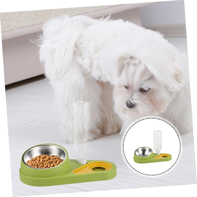 GANAZONO Automatic Pet Feeder Water Dispenser for Dogs and Cats Capacity Pet Feeding Bowl with Ergonomic Design Material -Spill