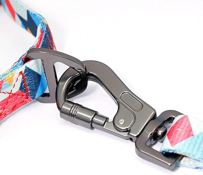 Nylon Dog Collar Leash Set Soft Personalized Dogs Collars Lead Padded with Safety Buckle for Small Medium Large Dogs Pet Pitbull Blue M