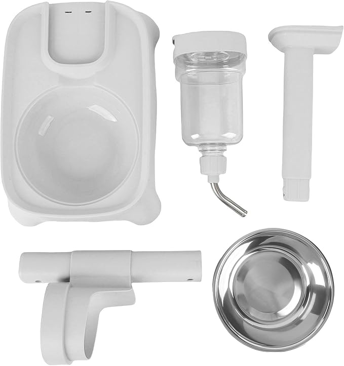 Sorandy Pet Standing Water Dispenser, Automatic Dog Cat Feeder Water Dispenser, 500ml Detachable Adjustable Small Dog Cat Feeding Liquid Bowl Set, for Small Animal Puppy Pussy Rabbit (Elegant Gray)
