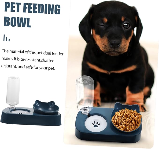 Automatic Pet Water Dispenser with Stable Base Detachable Design and Premium for Cats and Dogs Spill-Resistant Puppy Food and Water Bowl Easy to Clean