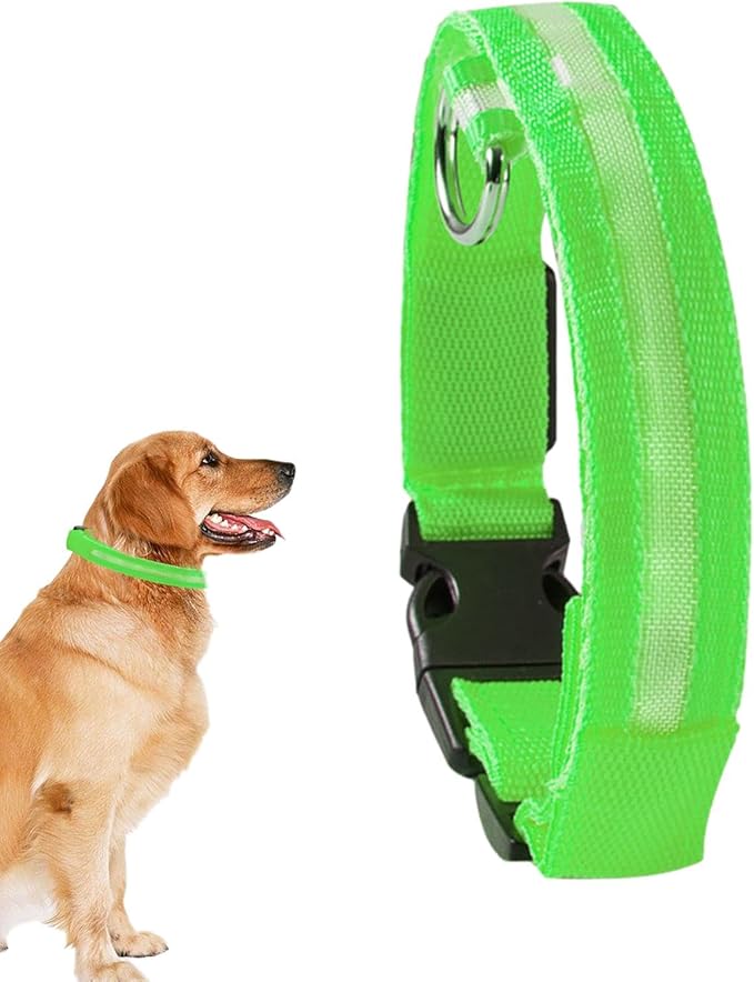 Lighted Dog Collars - Puppy Led Training Collar with Nighttime Visibility, 3 Lighting Modes, Water-Resistant Rechargeable Pet Collar, 600mah Battery, Customizable Dog Illuminated Collar for Dogs