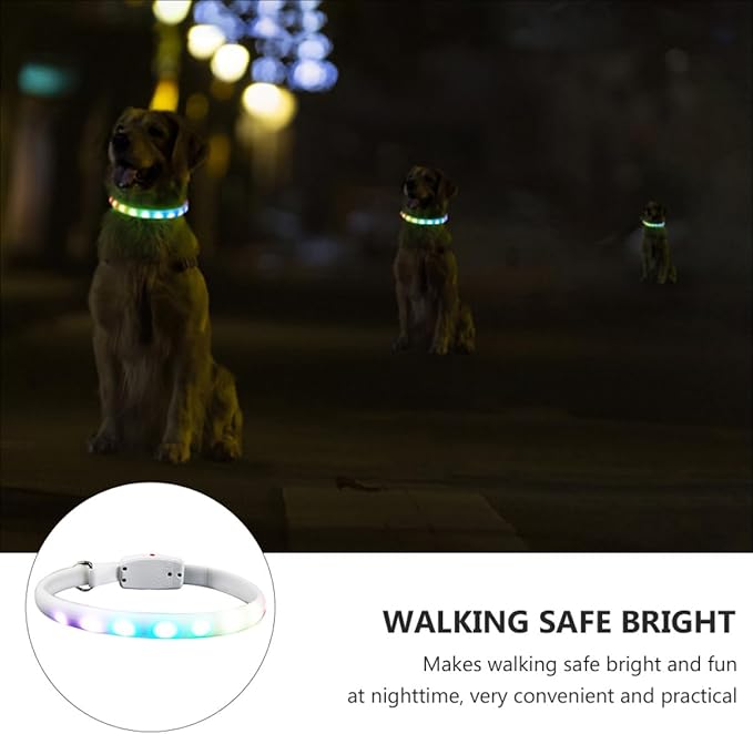 SUPVOX USB Rechargeable LED Dog Collar Luminous Pet Collar for Night Safety for Dogs Durable and Comfortable Design for