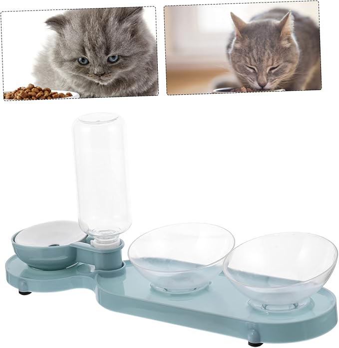 Milisten Cat Slow Feeder Automatic Water Dispenser Tilt Bowl Pet Drinking Bottle Food-Grade