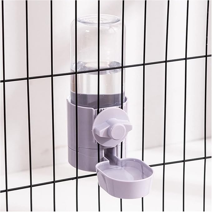 Automatic Pets Food Hanging Bowl for Cage Pet for Small &Medium Animals Cats Dogs Drinking Fountain(Gray)