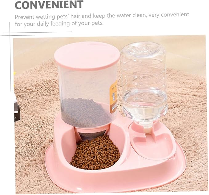 VANZACK Practical Automatic Feeder for Dogs Cats Large Water Bowl Food Dispenser