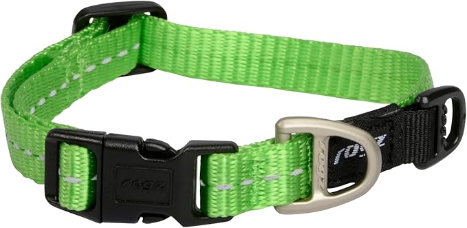 Reflective Dog Collar for Small Dogs, Adjustable from 8-13 inches, Green