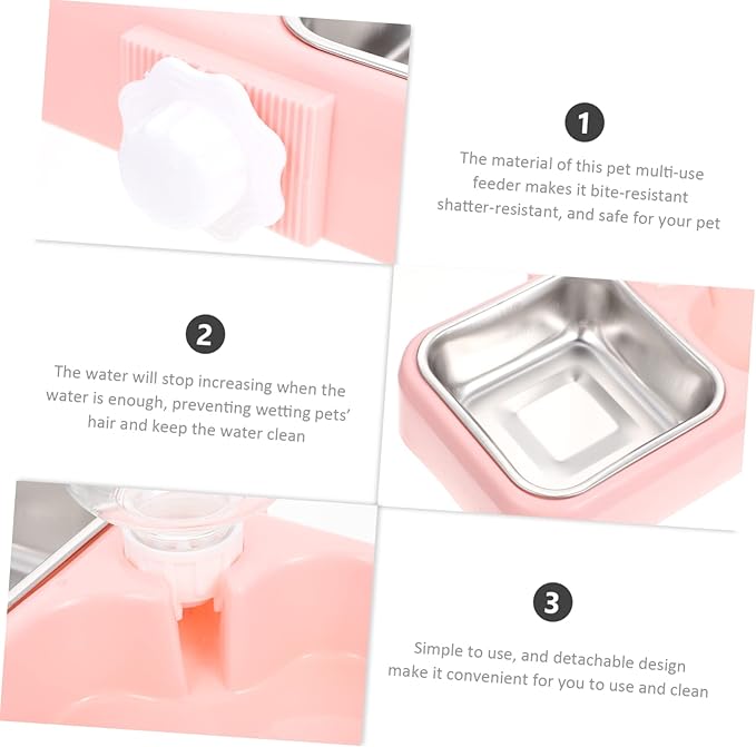1set Automatic Pet Feeder Detachable Cat Bowls Dual Food and Water Dispenser for Dogs and Cats Convenient Hanging for Easy Monitoring and Refilling