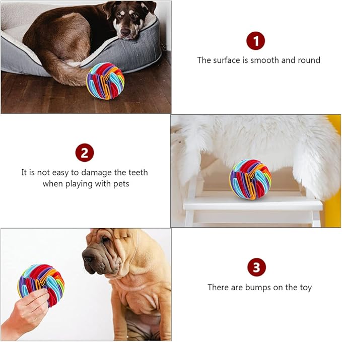BESPORTBLE 2PCS Dog Sniff Balls Interactive PET Snuffle Toys 15cm Diameter Slow Feeder Balls for Chewing Sniffing for Training Engaging Dogs