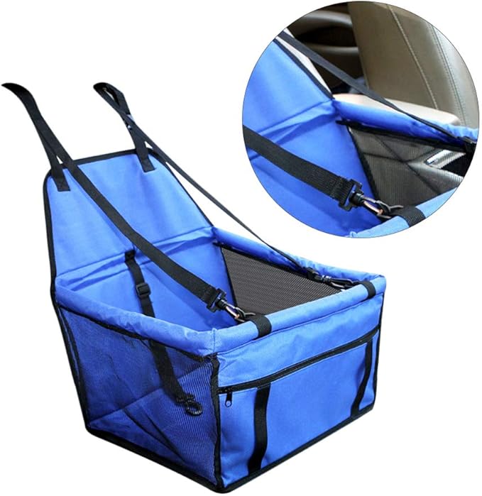 balacoo 1pc Breathable Mesh Pet Car Safety Seat for Dogs Cats Leash Front Zipper Storage Small for Pet Travel Car