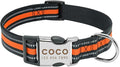Custom Pet Dog Collar Leash Reflective Nylon Small Dog Puppy Collars Personalized Pitbull Medium Large Dog Collar Engrave Name Orange L