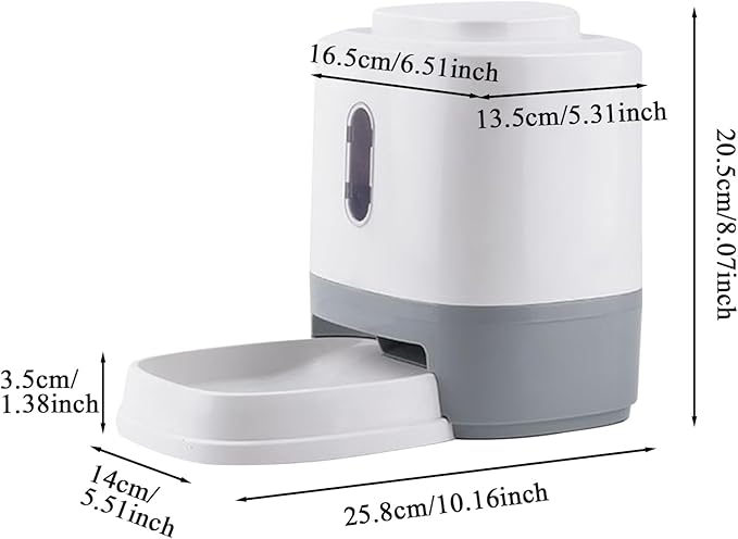 Dog Food Dispenser - 1.5L Press Automatic Cat Feeder with Integrated Bowl, Slow Feeding Station, Interactive Enrichment Toy, Gravitys Flow Kibble Organizer for Small Medium Puppy Kitten