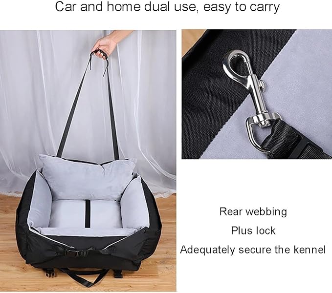 Dog car seat,Pet Booster Seat Travel Dog Car Bed,for Small Medium Dogs Cats,Comfortable and Breathable, Detachable,Dog car Bed Dual-use for car and Home